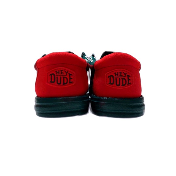 NEW Hey Dude Wally Holiday Cheers Moccasin Shoes Men‎ US 8 Green Plaid Reindeer - Picture 6 of 9